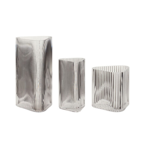 Elements Vases Triangular Clear (set of 3)