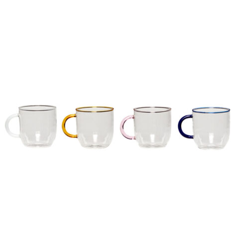 Kiosk Glass Mugs Multicolour (set of 4)