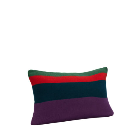 Line Cushion Knitted Green/Red/Purple