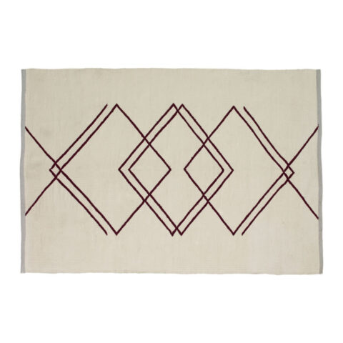 Rhomb Rug White/Burgundy