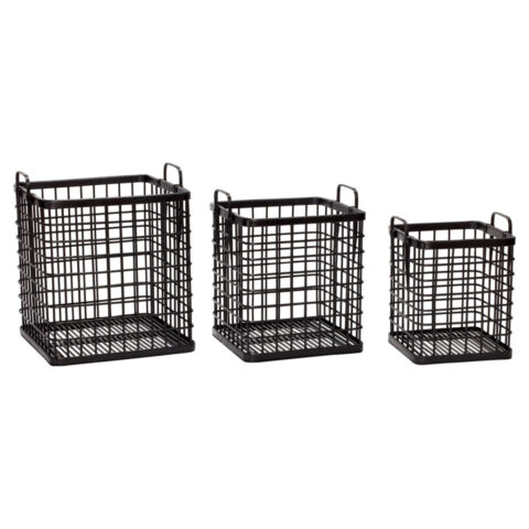 Square Baskets Black (set of 3)