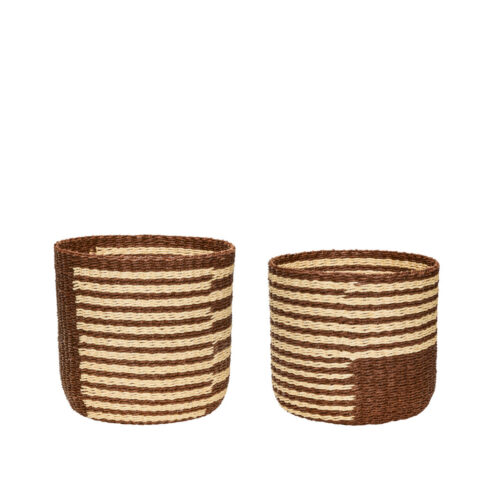 Twine Baskets Natural/Brown (set of 2)